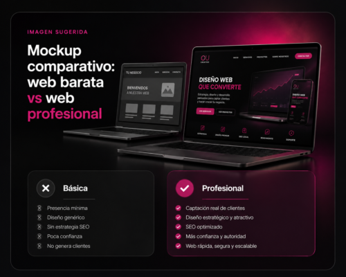 Comparativa entre una web barata y una web profesional