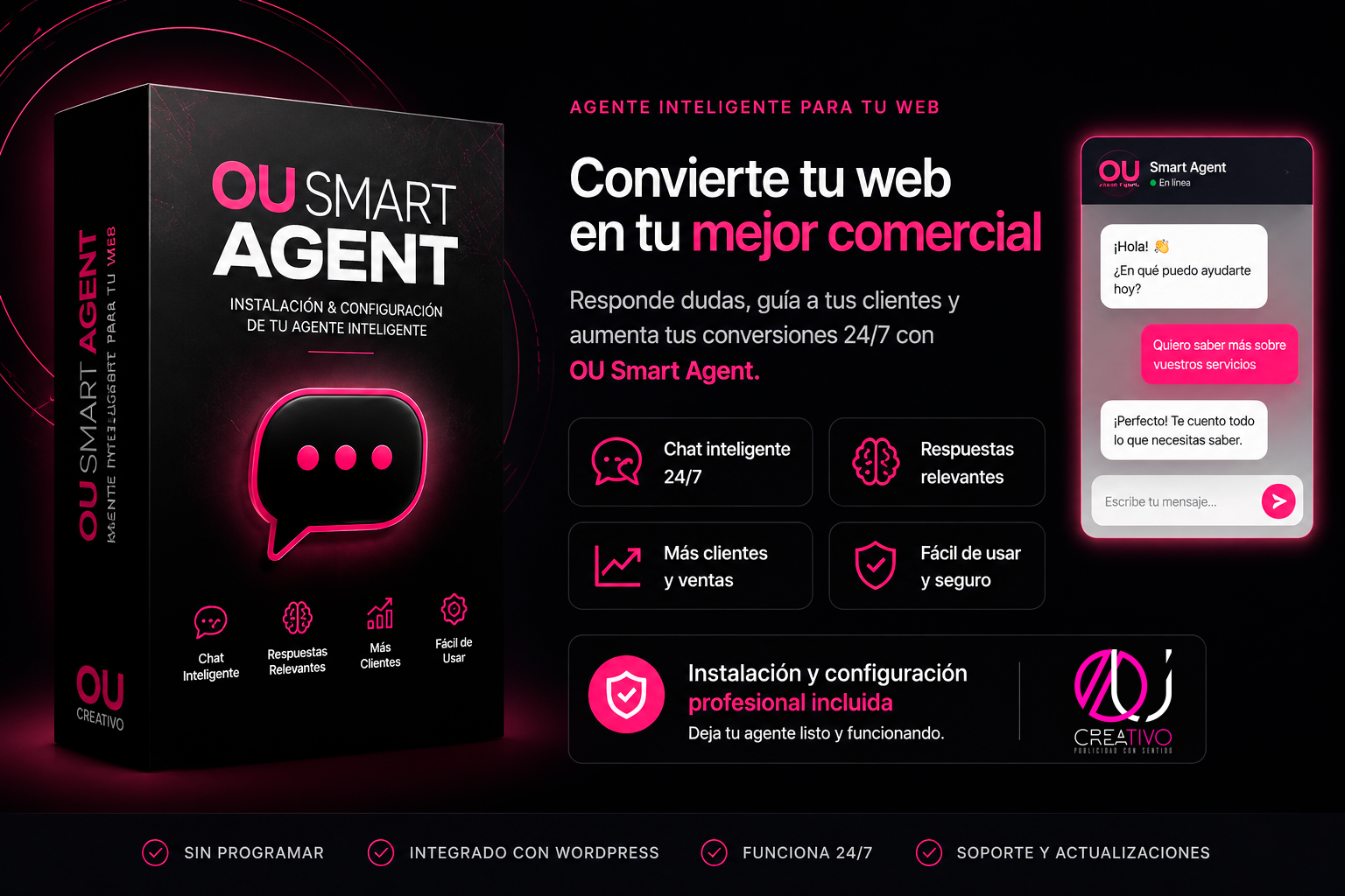 Portada del plugin OU Smart Agent - agente de ia para WordPressl