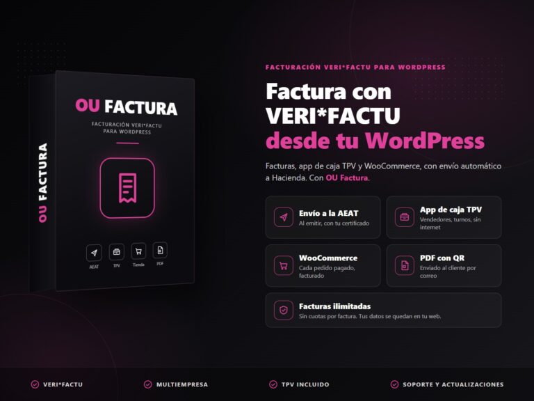 OU Factura, facturación electrónica VERI*FACTU para WordPress